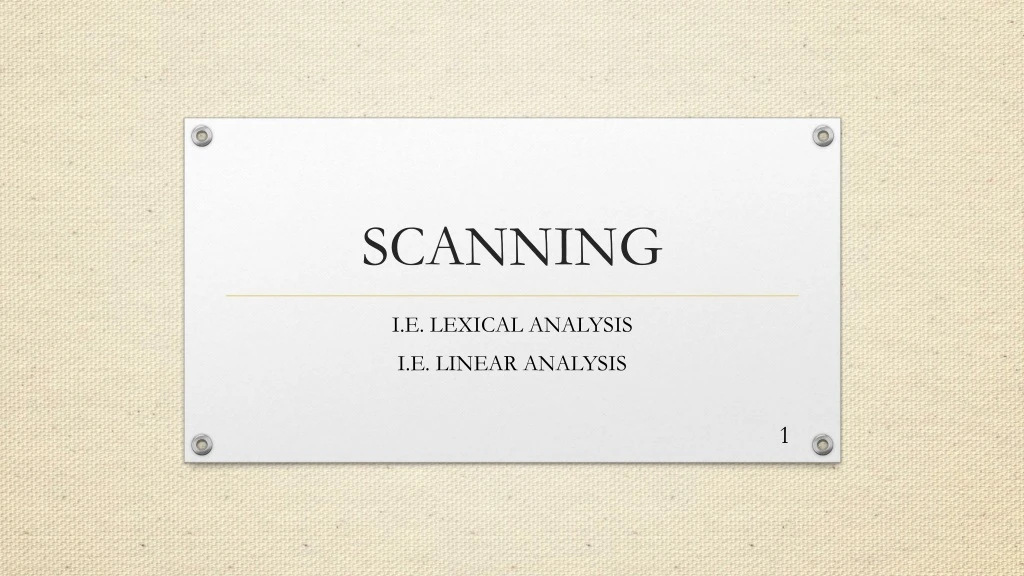scanning