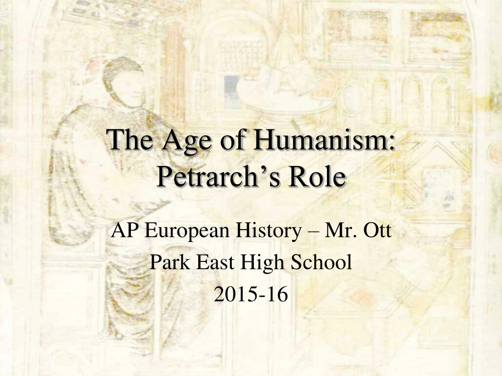 the age of humanism petrarch s role