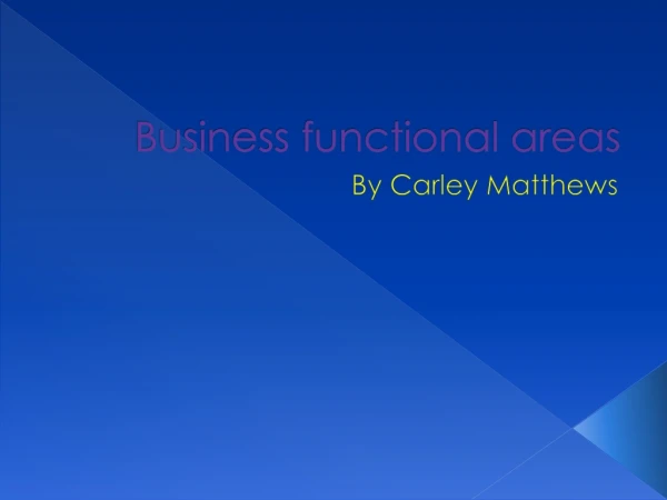 Business functional areas