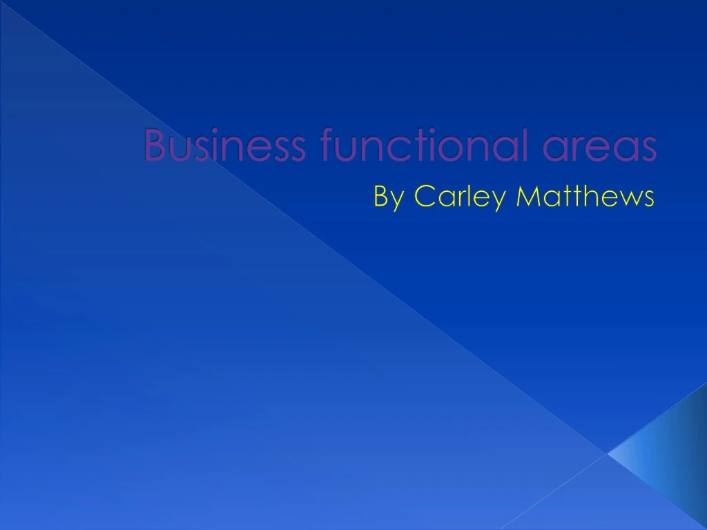 business functional areas