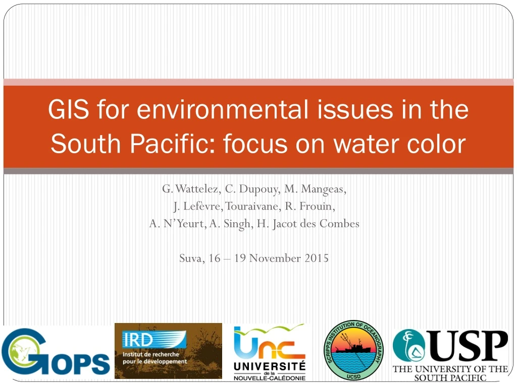 gis for environmental issues in the south pacific focus on water color
