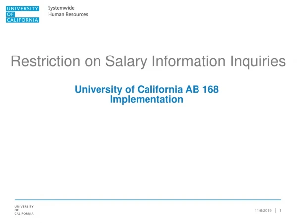 Restriction on Salary Information Inquiries