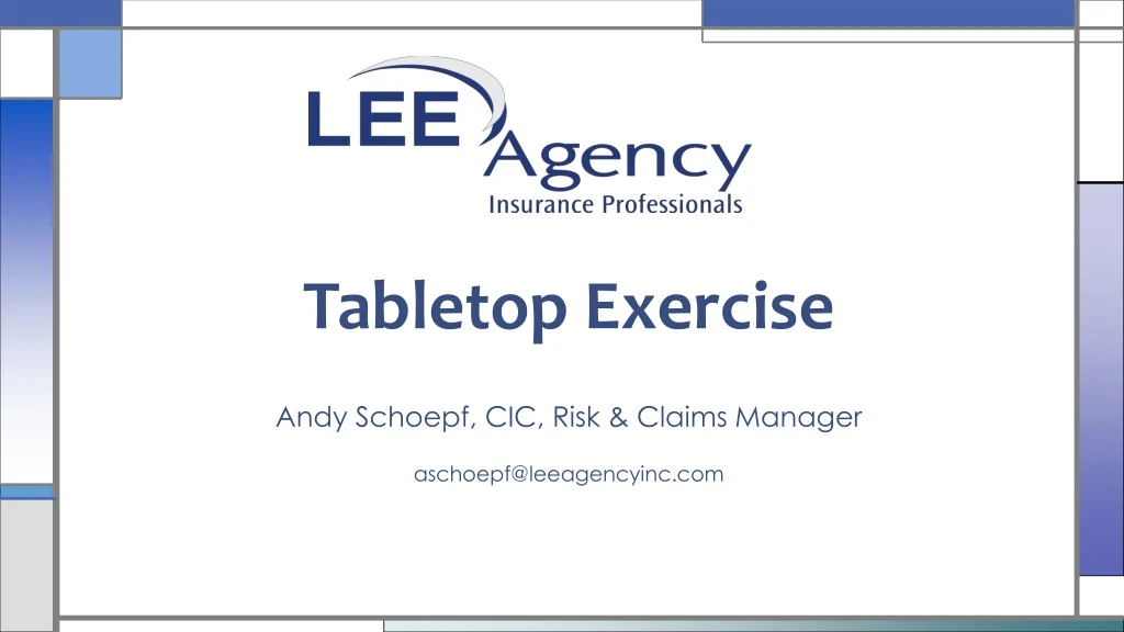 tabletop exercise andy schoepf cic risk claims