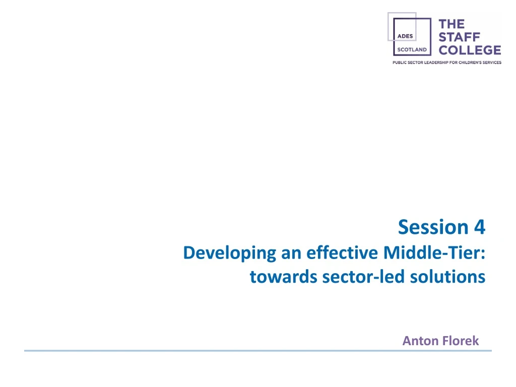 session 4 developing an effective middle tier towards sector led solutions