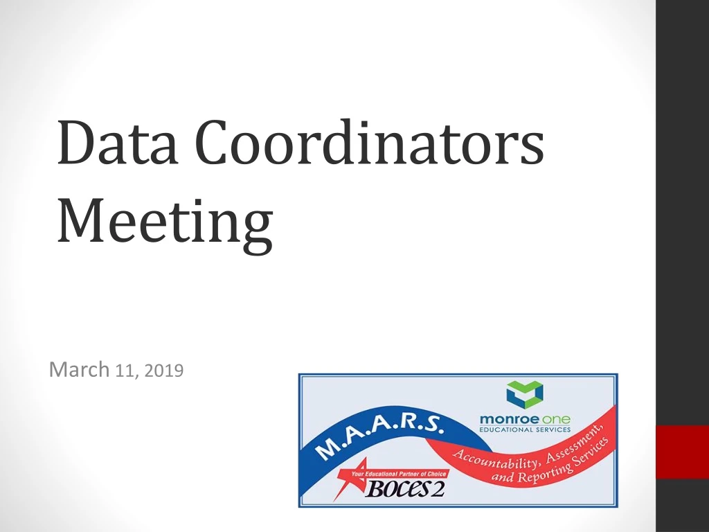 data coordinators meeting