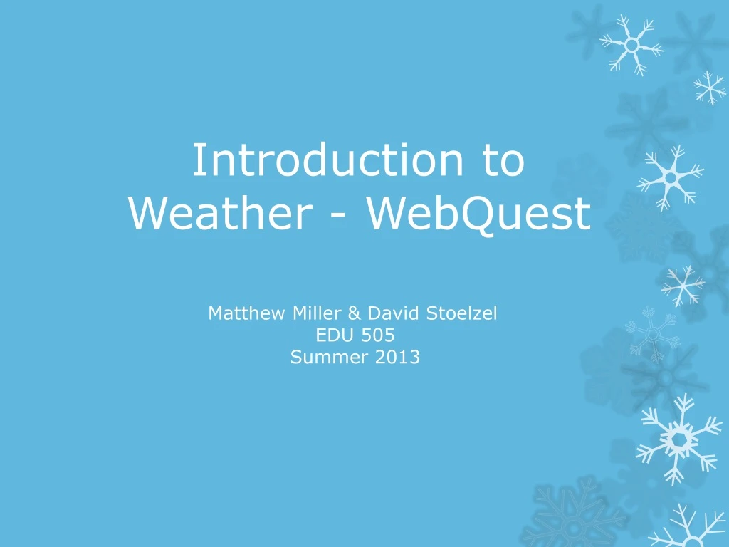 introduction to weather webquest