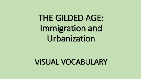 THE GILDED AGE: Immigration and Urbanization VISUAL VOCABULARY