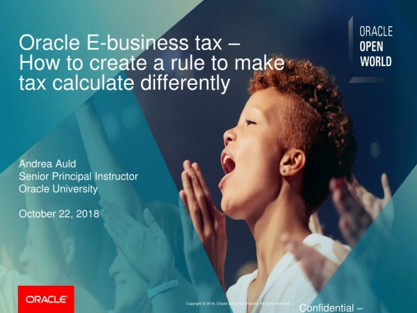 Oracle E-business tax – How to create a rule to make tax calculate differently
