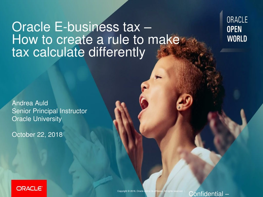 oracle e business tax how to create a rule to make tax calculate differently