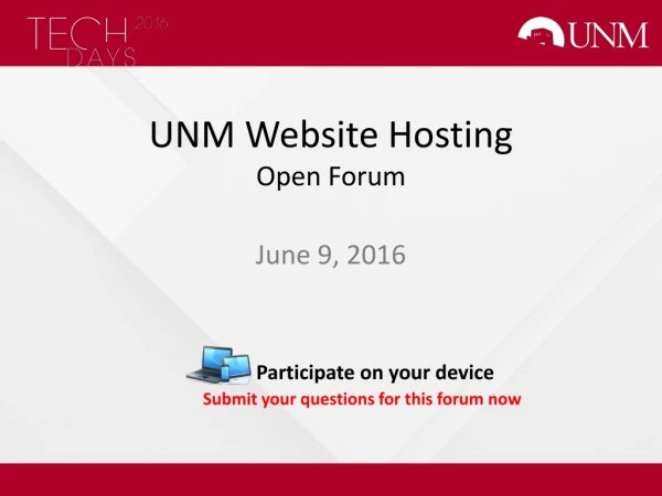 UNM Website Hosting Open Forum