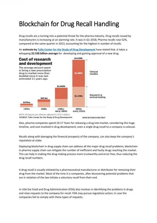 Blockchain for Drug Recall Handling