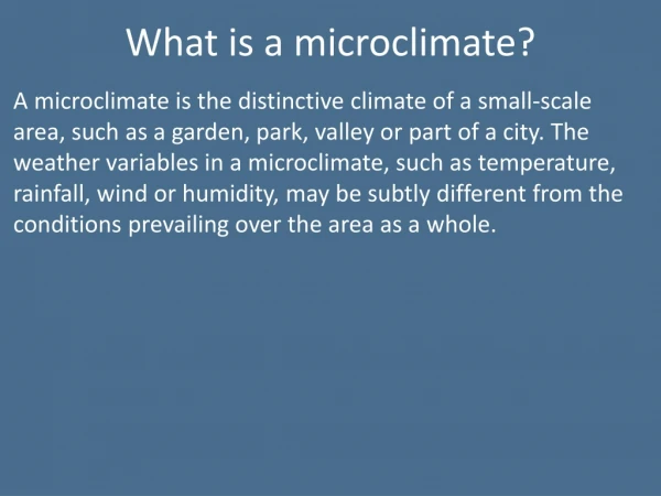 What is a microclimate?