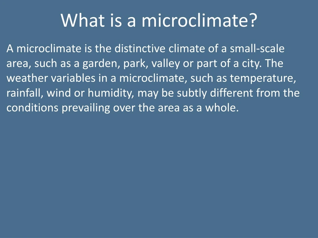 what is a microclimate