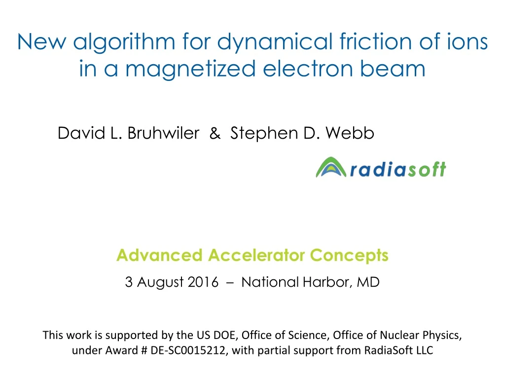new algorithm for dynamical friction of ions in a magnetized electron beam