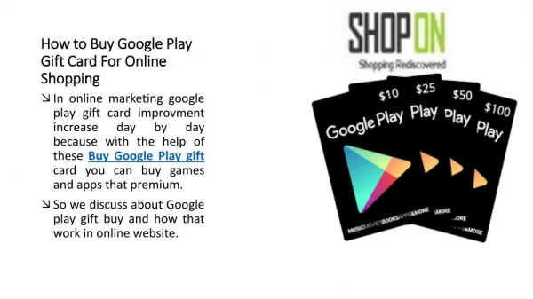 How to Buy Google Play Gift Card For Online Shopping
