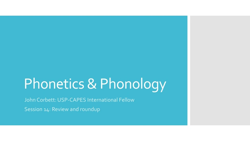 phonetics phonology