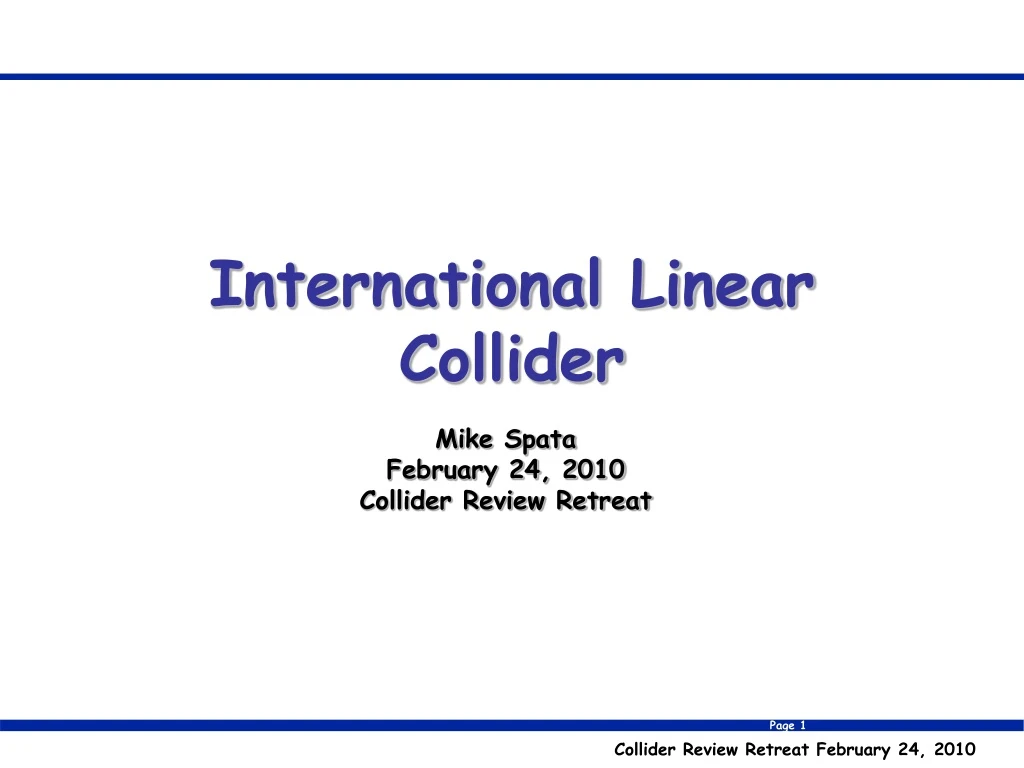 international linear collider