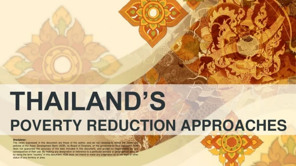 Thailand’s Poverty reduction approaches