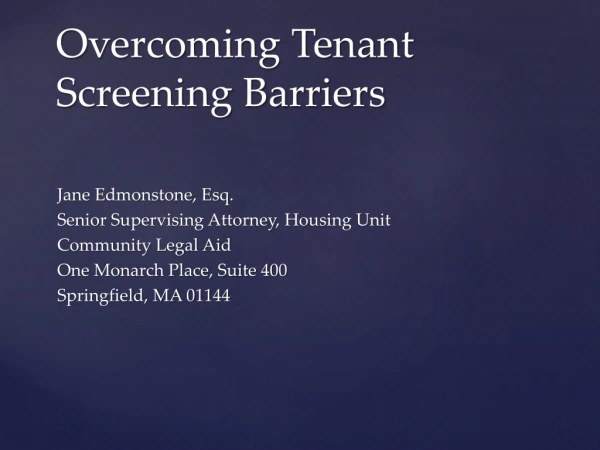 Overcoming Tenant Screening Barriers