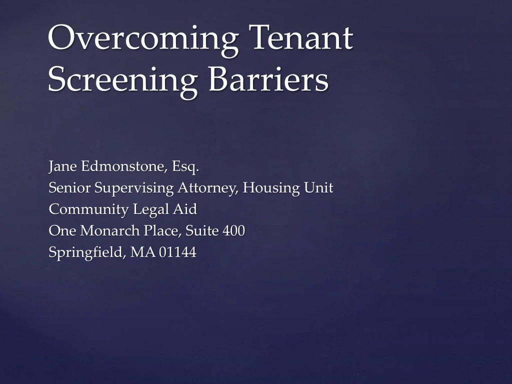 overcoming tenant screening barriers