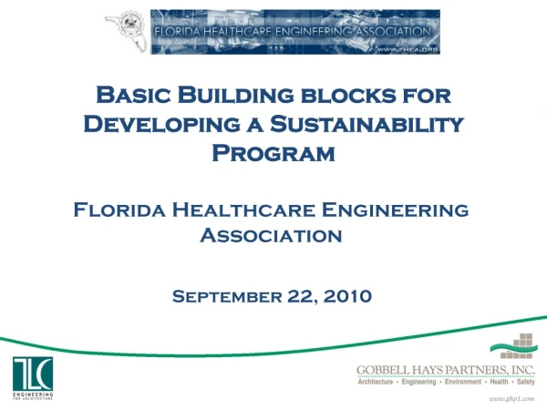 Basic Building blocks for Developing a Sustainability Program
