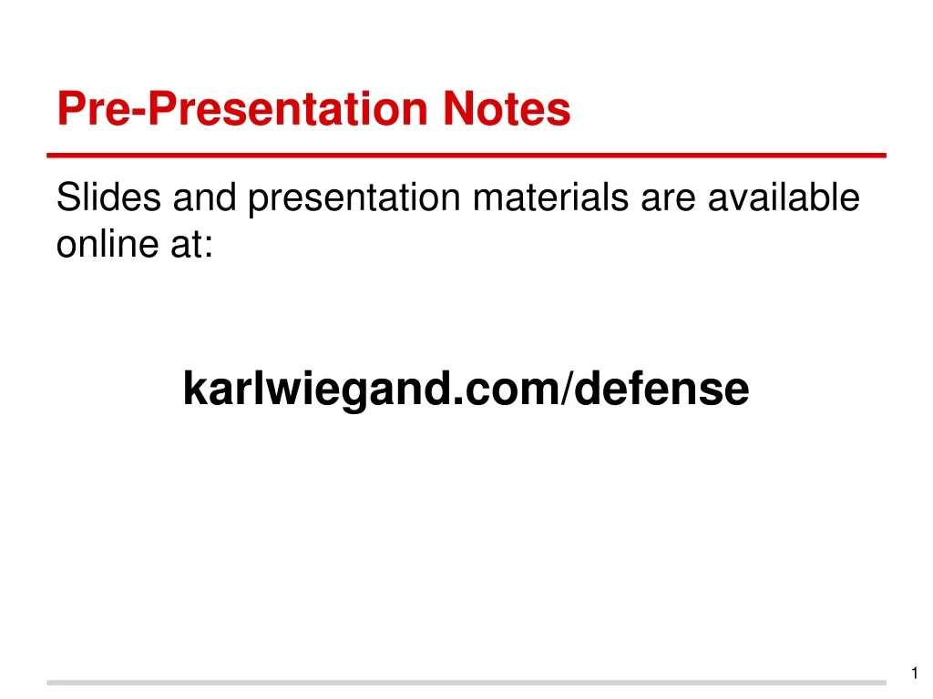 pre presentation notes