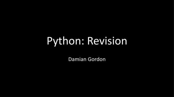 Python: Revision