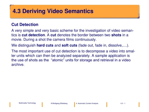 4.3 Deriving Video Semantics