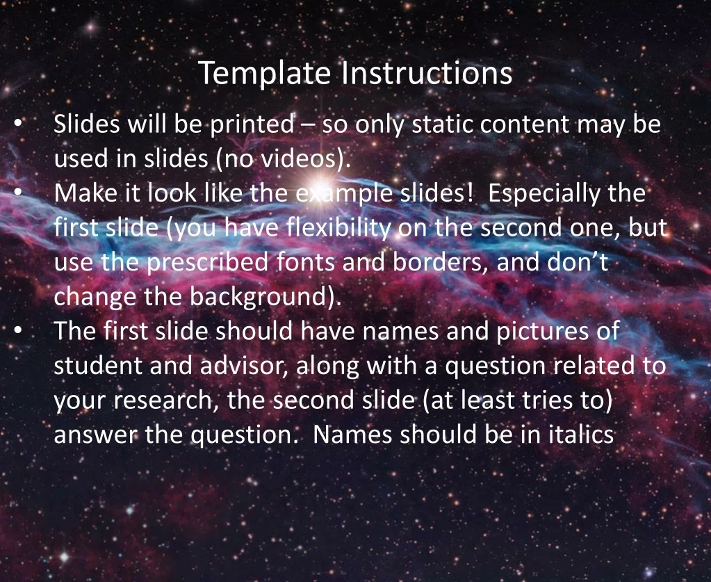 template instructions