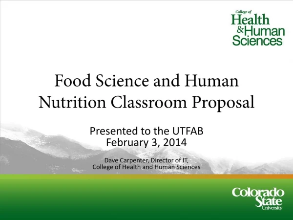 Food Science and Human Nutrition Classroom Proposal