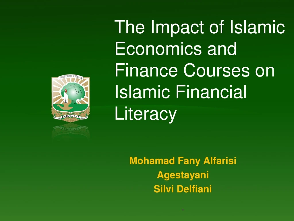 the impact of islamic economics and finance courses on islamic financial literacy