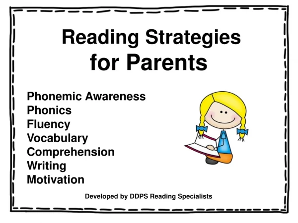 Reading Strategies for Parents Phonemic Awareness Phonics Fluency Vocabulary Comprehension
