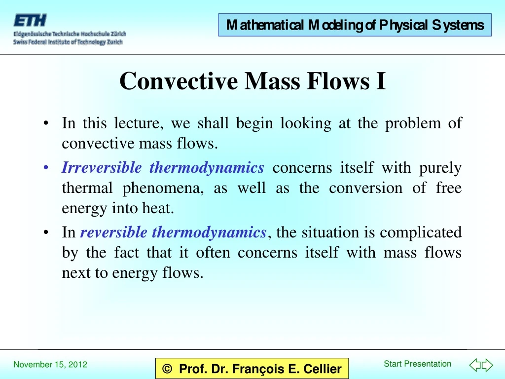 convective mass flows i