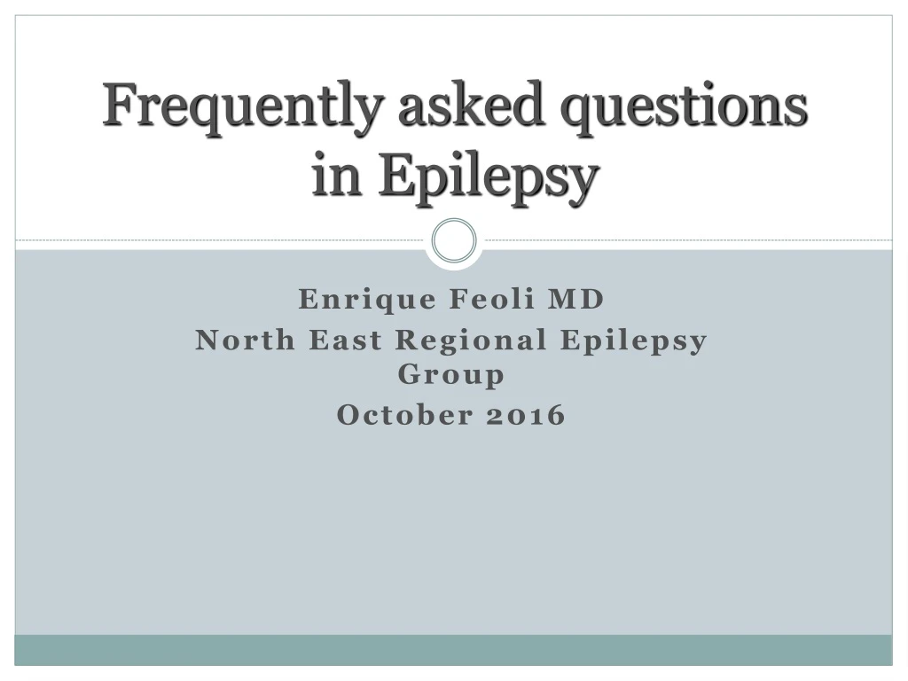 frequently asked questions in epilepsy