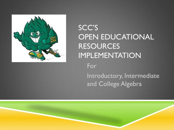 SCC’s Open EducationAL Resources Implementation