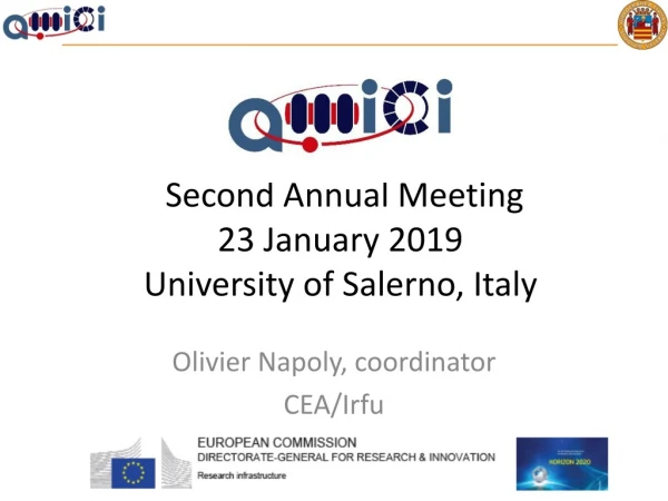 Second Annual Meeting 23 January 2019 University of Salerno, Italy