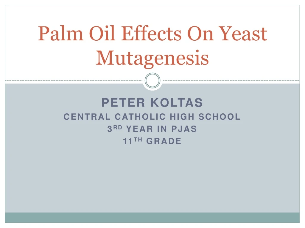 palm oil effects on yeast mutagenesis