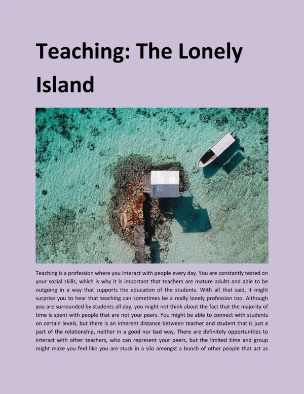 Teaching: The Lonely Island