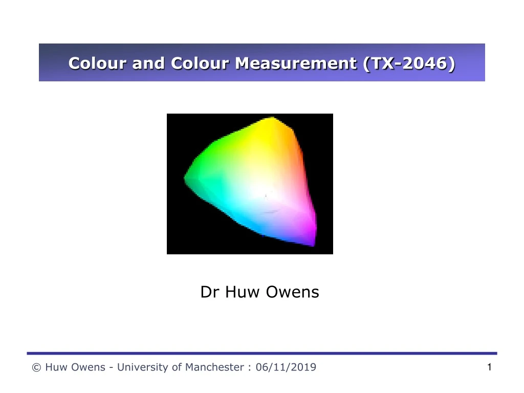 colour and colour measurement tx 2046