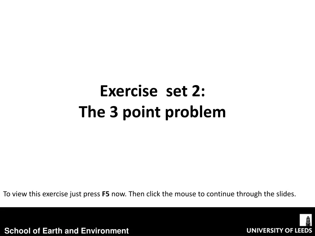 exercise set 2 the 3 point problem