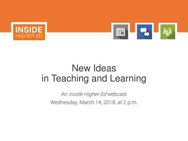 New Ideas in Teaching and Learning