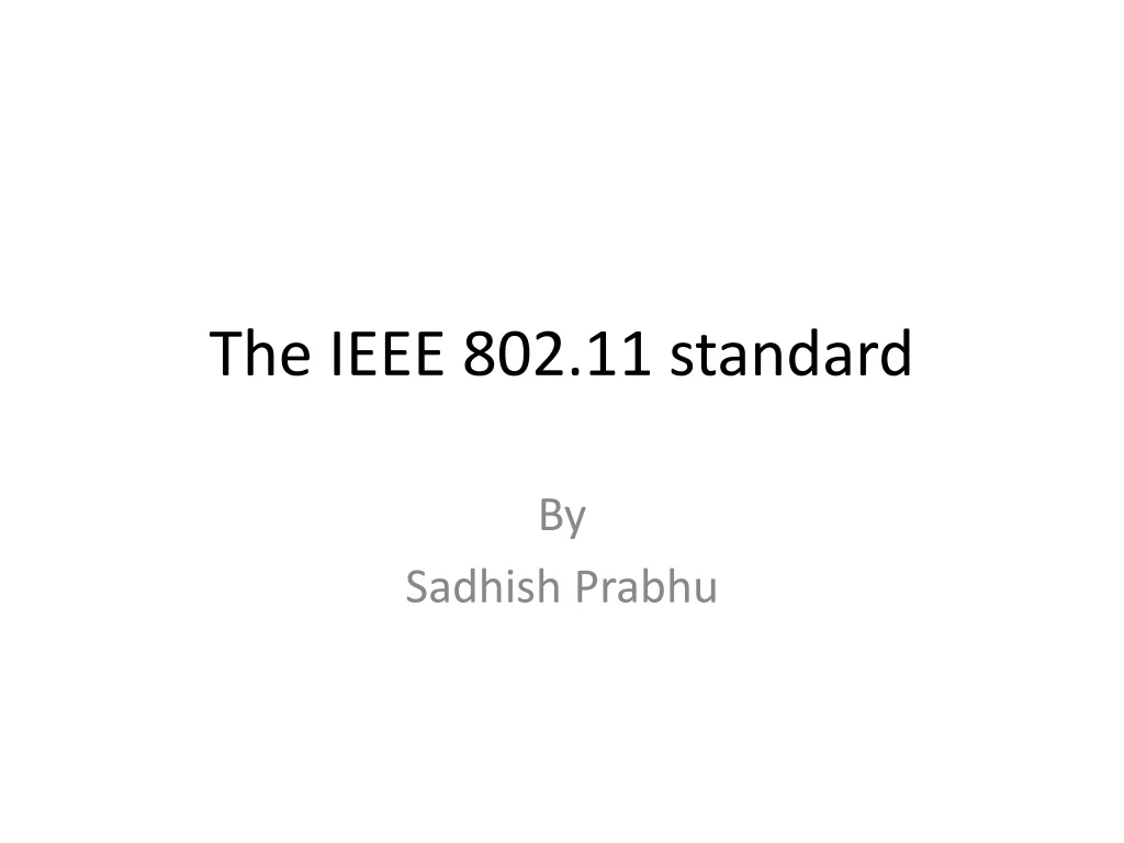 the ieee 802 11 standard