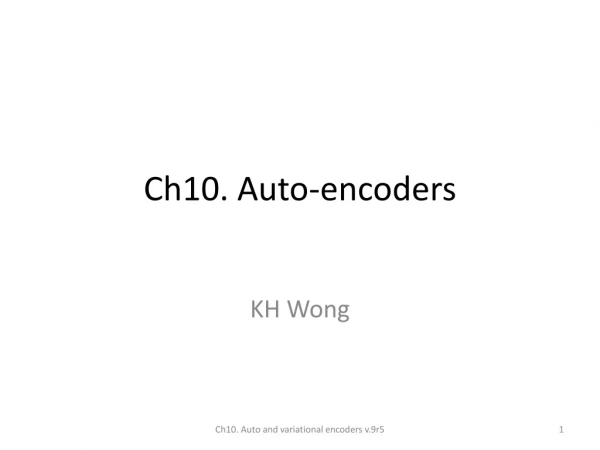 Ch10. Auto-encoders