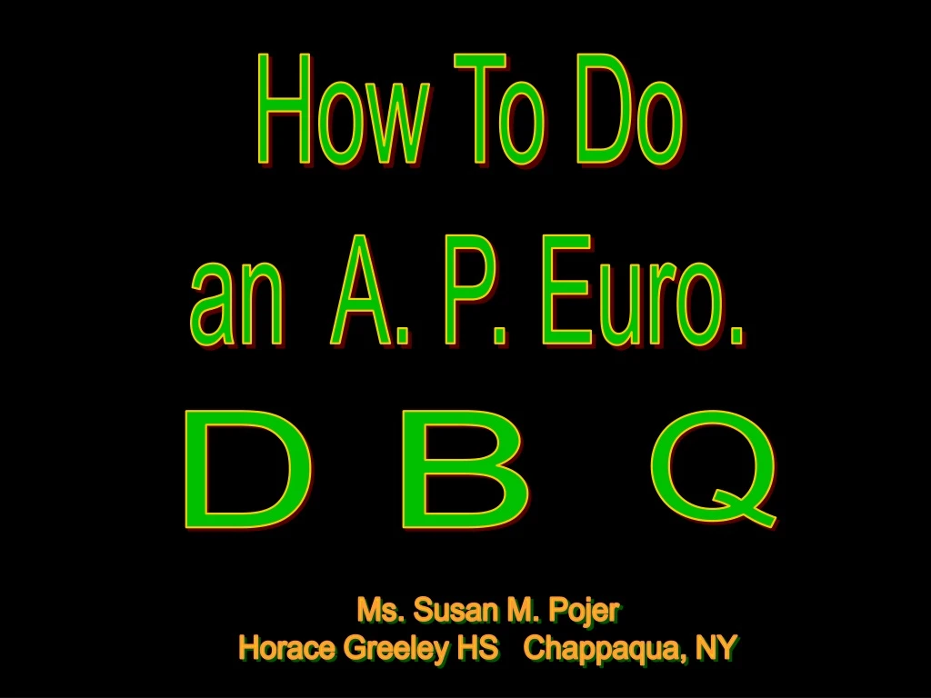 how to do an a p euro