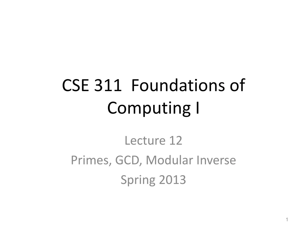 cse 311 foundations of computing i