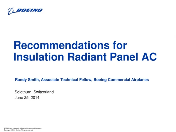 Recommendations for Insulation Radiant Panel AC