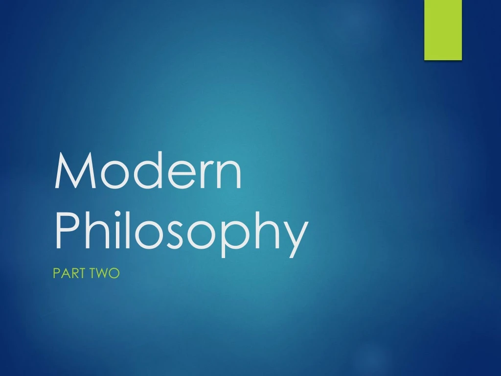 modern philosophy