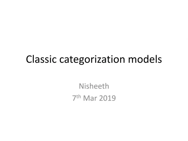 Classic categorization models