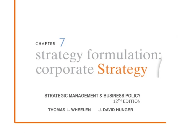 STRATEGIC MANAGEMENT &amp; BUSINESS POLICY 12 TH EDITION