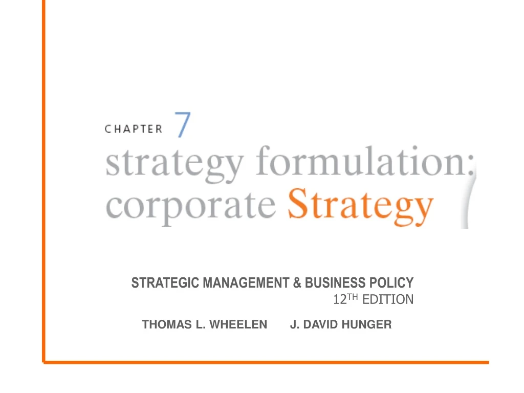 strategic management business policy 12 th edition